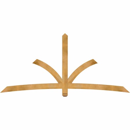 Ekena Millwork Davenport Rough Sawn Timber Gable Bracket, Western Red Cedar, 96"W x 44"H x 2"D x 4"F, 11/12 Pitch GBW096X44X0204DAV00RWR